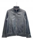 MEN'S BIGIメンズビギ）の古着「ラムレザークローム タンニングジャケット」｜ブラック