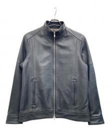 MEN'S BIGI（メンズビギ）の古着「ラムレザークローム タンニングジャケット」｜ブラック