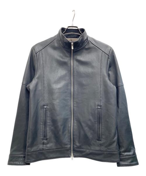 MEN'S BIGI（メンズビギ）MEN'S BIGI (メンズビギ) ラムレザークローム タンニングジャケット ブラック サイズ:03の古着・服飾アイテム