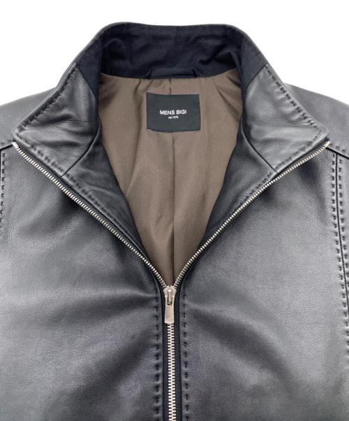 MEN'S BIGI（メンズビギ）MEN'S BIGI (メンズビギ) ラムレザークローム タンニングジャケット ブラック サイズ:03の古着・服飾アイテム