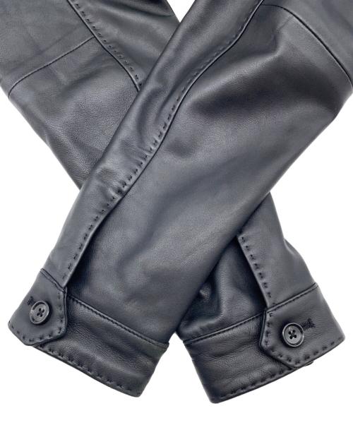 MEN'S BIGI（メンズビギ）MEN'S BIGI (メンズビギ) ラムレザークローム タンニングジャケット ブラック サイズ:03の古着・服飾アイテム