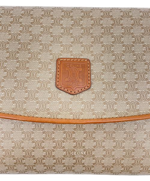 CELINE（セリーヌ）CELINE (セリーヌ) マカダム柄 クラッチバッグ ベージュの古着・服飾アイテム