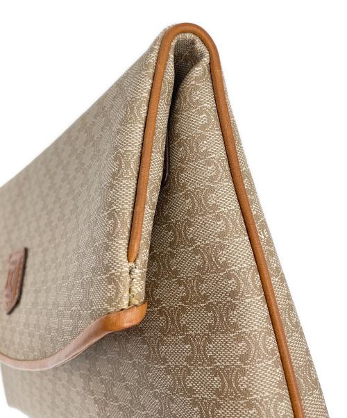 CELINE（セリーヌ）CELINE (セリーヌ) マカダム柄 クラッチバッグ ベージュの古着・服飾アイテム