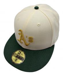 New Era（ニューエラ）の古着「59FIFTY OAKLAND ATHLETICS ONSPOTZ別注」｜アイボリー×グリーン