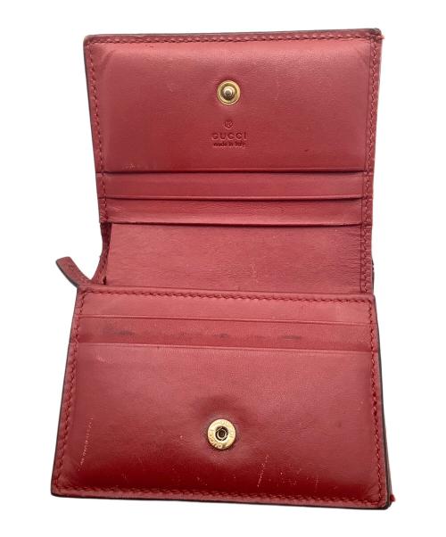 GUCCI（グッチ）GUCCI (グッチ) GGスプリーム　2つ折り財布 ベージュ×レッドの古着・服飾アイテム