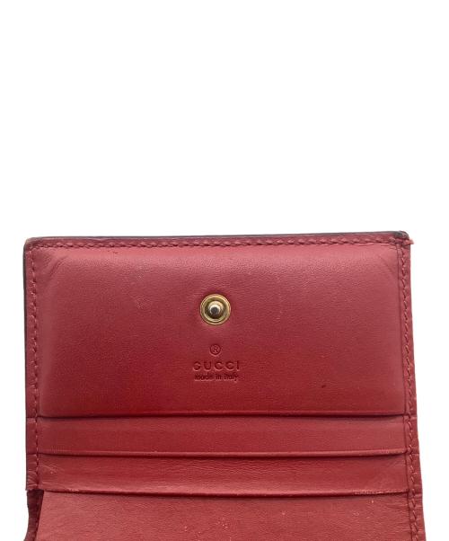 GUCCI（グッチ）GUCCI (グッチ) GGスプリーム　2つ折り財布 ベージュ×レッドの古着・服飾アイテム