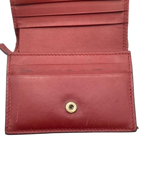 GUCCI（グッチ）GUCCI (グッチ) GGスプリーム　2つ折り財布 ベージュ×レッドの古着・服飾アイテム