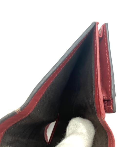 GUCCI（グッチ）GUCCI (グッチ) GGスプリーム　2つ折り財布 ベージュ×レッドの古着・服飾アイテム