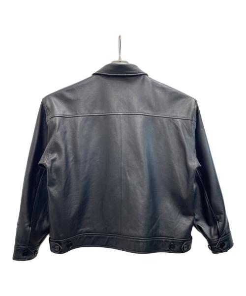 BEAMS（ビームス）BEAMS (ビームス) ラムレザージップブルゾン ブラック サイズ:Sの古着・服飾アイテム