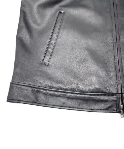 BEAMS（ビームス）BEAMS (ビームス) ラムレザージップブルゾン ブラック サイズ:Sの古着・服飾アイテム