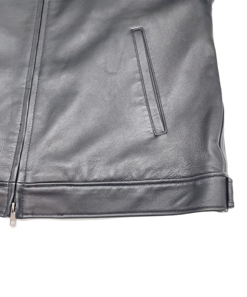 BEAMS（ビームス）BEAMS (ビームス) ラムレザージップブルゾン ブラック サイズ:Sの古着・服飾アイテム