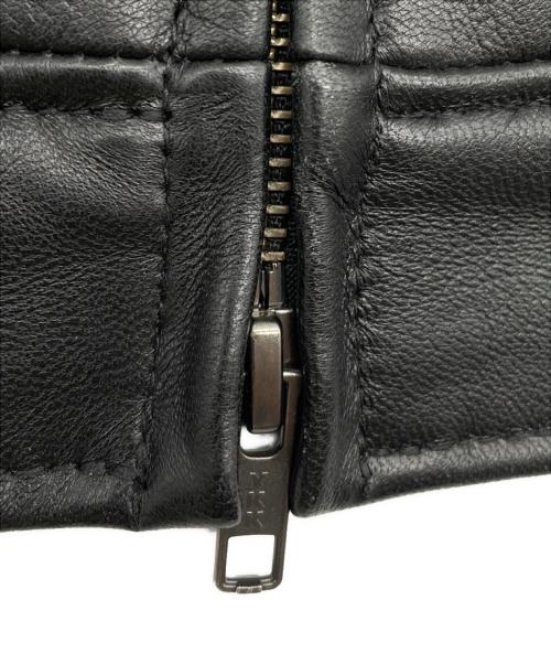 BEAMS（ビームス）BEAMS (ビームス) ラムレザージップブルゾン ブラック サイズ:Sの古着・服飾アイテム