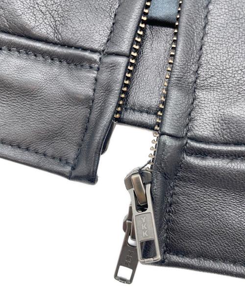 BEAMS（ビームス）BEAMS (ビームス) ラムレザージップブルゾン ブラック サイズ:Sの古着・服飾アイテム