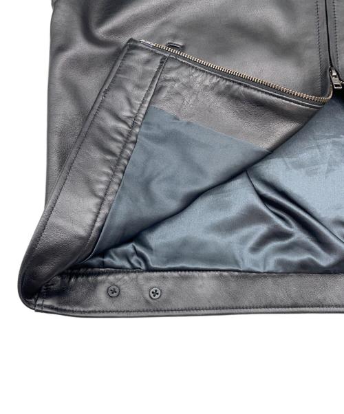 BEAMS（ビームス）BEAMS (ビームス) ラムレザージップブルゾン ブラック サイズ:Sの古着・服飾アイテム