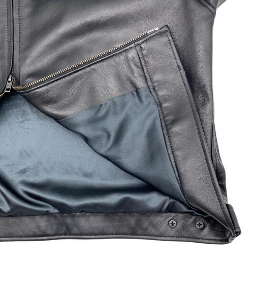 BEAMS（ビームス）BEAMS (ビームス) ラムレザージップブルゾン ブラック サイズ:Sの古着・服飾アイテム