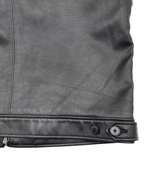 BEAMS（ビームス）BEAMS (ビームス) ラムレザージップブルゾン ブラック サイズ:Sの古着・服飾アイテム