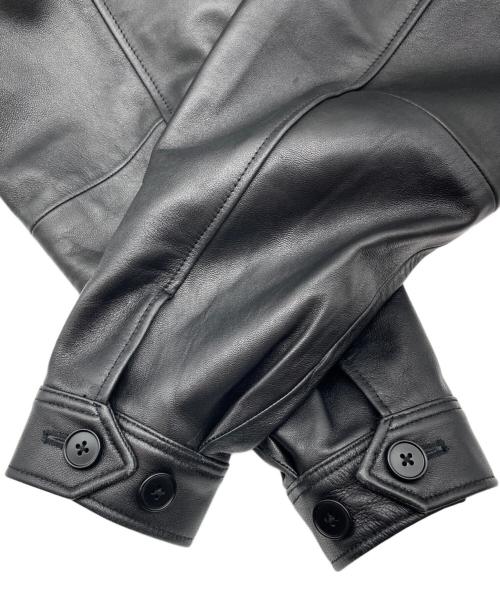 BEAMS（ビームス）BEAMS (ビームス) ラムレザージップブルゾン ブラック サイズ:Sの古着・服飾アイテム