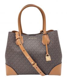 MICHAEL KORS（マイケル・コース）の古着「Mercer Gallery Medium Logo Satchel」｜ブラウン