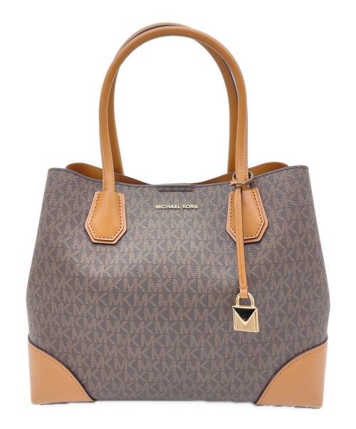 MICHAEL KORS（マイケル・コース）MICHAEL KORS (マイケル・コース) Mercer Gallery Medium Logo Satchel ブラウンの古着・服飾アイテム