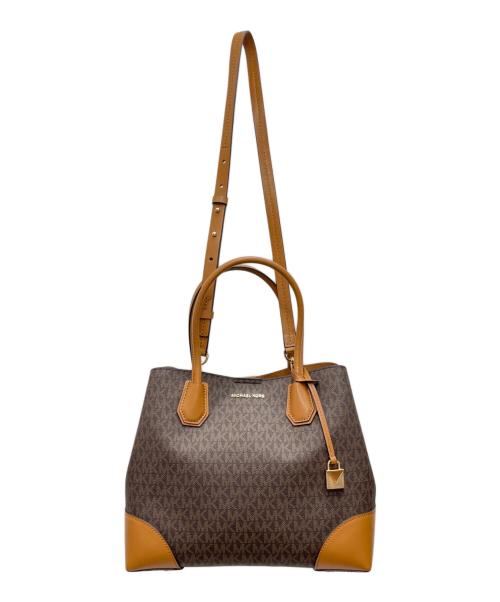 MICHAEL KORS（マイケル・コース）MICHAEL KORS (マイケル・コース) Mercer Gallery Medium Logo Satchel ブラウンの古着・服飾アイテム