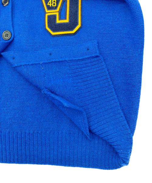 VAN JAC（ヴァン・ヂャケット）VAN JAC (ヴァン・ヂャケット) INSCRIRE (アンスクリア) Lettered Cardigan ブルー サイズ:Ｍの古着・服飾アイテム