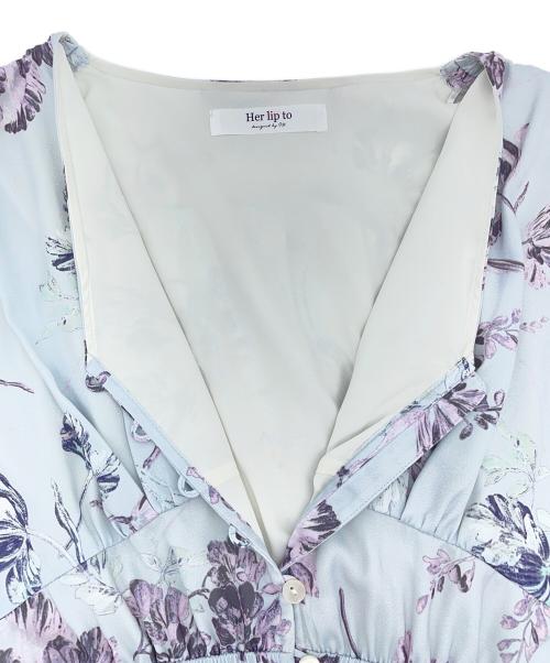 HER LIP TO（ハーリップトゥ）HER LIP TO (ハーリップトゥ) Full Of Love Long Dress スカイブルー サイズ:Mの古着・服飾アイテム