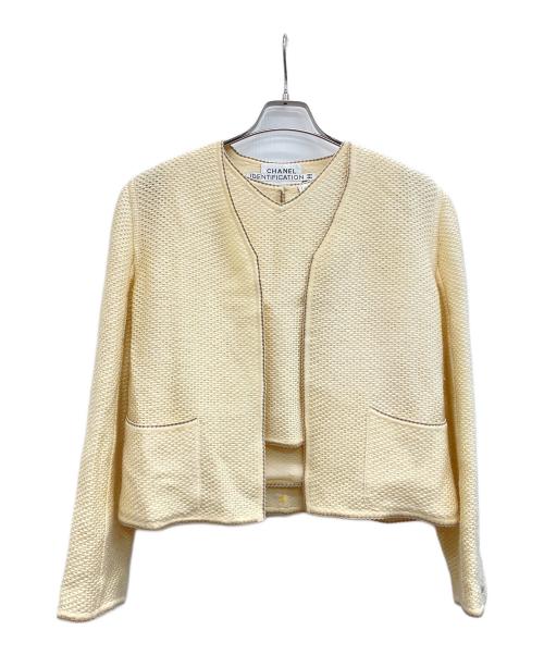 CHANEL（シャネル）CHANEL (シャネル) IDENTIFICATION アンサンブルニット ベージュ サイズ:40の古着・服飾アイテム