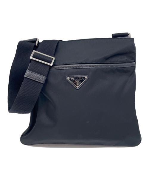 PRADA（プラダ）PRADA (プラダ) サフィアーノレザー ショルダーバッグ ブラックの古着・服飾アイテム