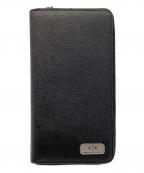 ARMANI EXCHANGEアルマーニ エクスチェンジ）の古着「ラウンドファスナー長財布」｜ブラック