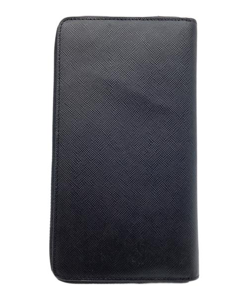 ARMANI EXCHANGE（アルマーニ エクスチェンジ）ARMANI EXCHANGE (アルマーニ エクスチェンジ) ラウンドファスナー長財布 ブラックの古着・服飾アイテム