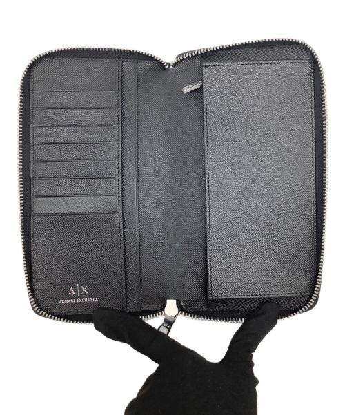 ARMANI EXCHANGE（アルマーニ エクスチェンジ）ARMANI EXCHANGE (アルマーニ エクスチェンジ) ラウンドファスナー長財布 ブラックの古着・服飾アイテム