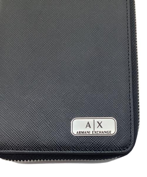 ARMANI EXCHANGE（アルマーニ エクスチェンジ）ARMANI EXCHANGE (アルマーニ エクスチェンジ) ラウンドファスナー長財布 ブラックの古着・服飾アイテム