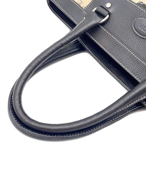 TOD'S（トッズ）TOD'S (トッズ) ボートウォータースキー プリントキャンバス トート ベージュ×ブラックの古着・服飾アイテム