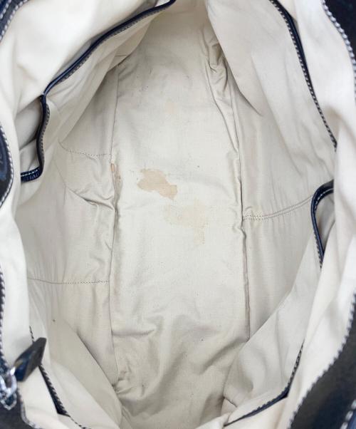 TOD'S（トッズ）TOD'S (トッズ) ボートウォータースキー プリントキャンバス トート ベージュ×ブラックの古着・服飾アイテム