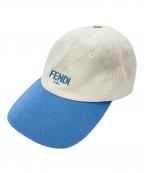 FENDIフェンディ）の古着「White Cotton Baseball Cap」｜ホワイト×ブルー