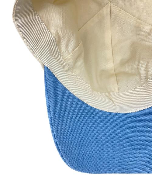 FENDI（フェンディ）FENDI (フェンディ) White Cotton Baseball Cap ホワイト×ブルーの古着・服飾アイテム