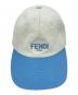 FENDI (フェンディ) White Cotton Baseball Cap ホワイト×ブルー：20000円