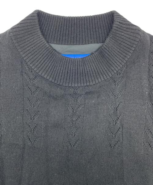 BLUE LABEL CRESTBRIDGE（ブルーレーベルクレストブリッジ）BLUE LABEL CRESTBRIDGE (ブルーレーベルクレストブリッジ) クレストブリッジチェック エアリーツイル ニットコンビ マキシワンピース ブラック×レッド サイズ:38の古着・服飾アイテム