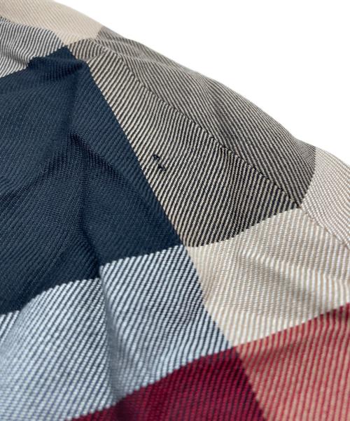 BLUE LABEL CRESTBRIDGE（ブルーレーベルクレストブリッジ）BLUE LABEL CRESTBRIDGE (ブルーレーベルクレストブリッジ) クレストブリッジチェック エアリーツイル ニットコンビ マキシワンピース ブラック×レッド サイズ:38の古着・服飾アイテム