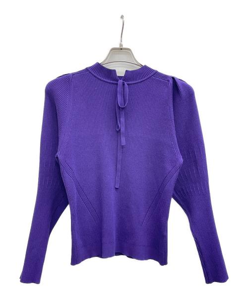 EPOCA（エポカ）EPOCA (エポカ) レーヨン ストレッチ リブニット プルオーバー パープル サイズ:40の古着・服飾アイテム
