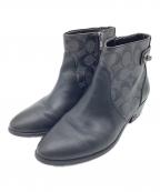 COACHコーチ）の古着「シグネチャー ショートブーツ」｜グレー×ブラック