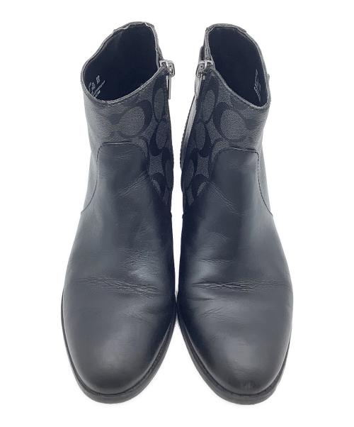 COACH（コーチ）COACH (コーチ) シグネチャー ショートブーツ グレー×ブラック サイズ:EUR 38.5の古着・服飾アイテム