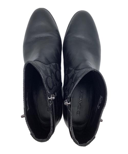 COACH（コーチ）COACH (コーチ) シグネチャー ショートブーツ グレー×ブラック サイズ:EUR 38.5の古着・服飾アイテム