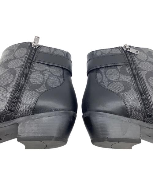 COACH（コーチ）COACH (コーチ) シグネチャー ショートブーツ グレー×ブラック サイズ:EUR 38.5の古着・服飾アイテム