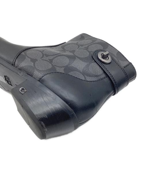 COACH（コーチ）COACH (コーチ) シグネチャー ショートブーツ グレー×ブラック サイズ:EUR 38.5の古着・服飾アイテム