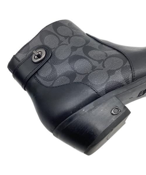 COACH（コーチ）COACH (コーチ) シグネチャー ショートブーツ グレー×ブラック サイズ:EUR 38.5の古着・服飾アイテム