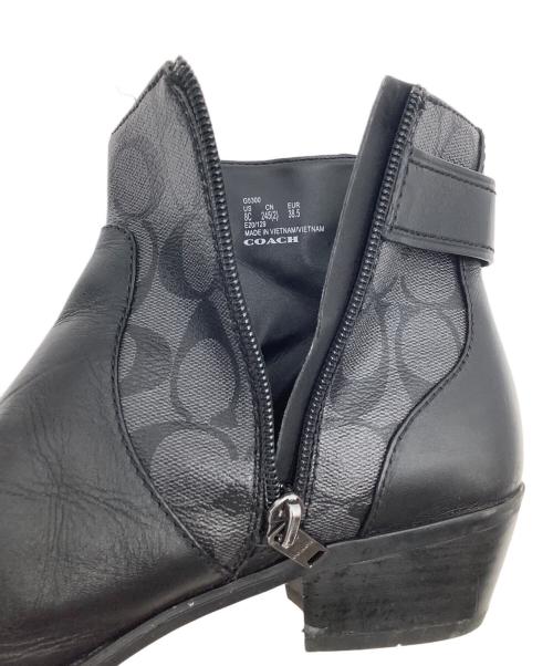 COACH（コーチ）COACH (コーチ) シグネチャー ショートブーツ グレー×ブラック サイズ:EUR 38.5の古着・服飾アイテム