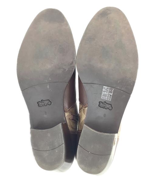 COACH（コーチ）COACH (コーチ) シグネチャー ショートブーツ ブラウン×ベージュ サイズ:US 8Sの古着・服飾アイテム