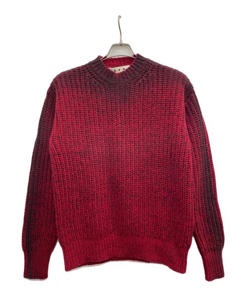 MARNI（マルニ）MARNI (マルニ) 厚手ニット ブラック×レッド サイズ:48の古着・服飾アイテム