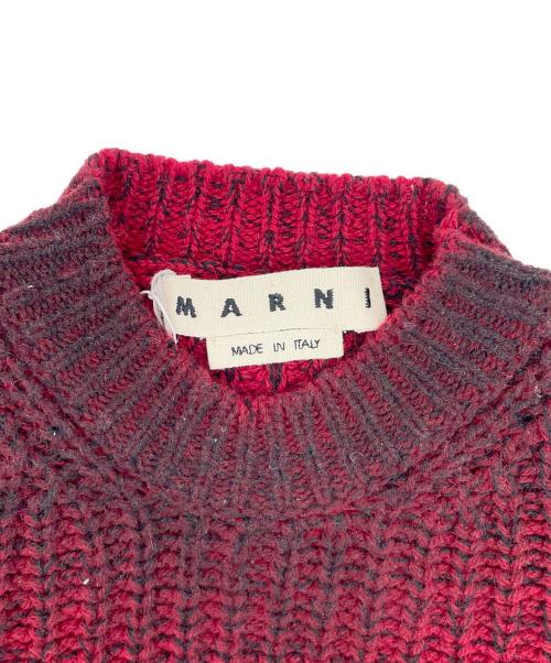 MARNI（マルニ）MARNI (マルニ) 厚手ニット ブラック×レッド サイズ:48の古着・服飾アイテム